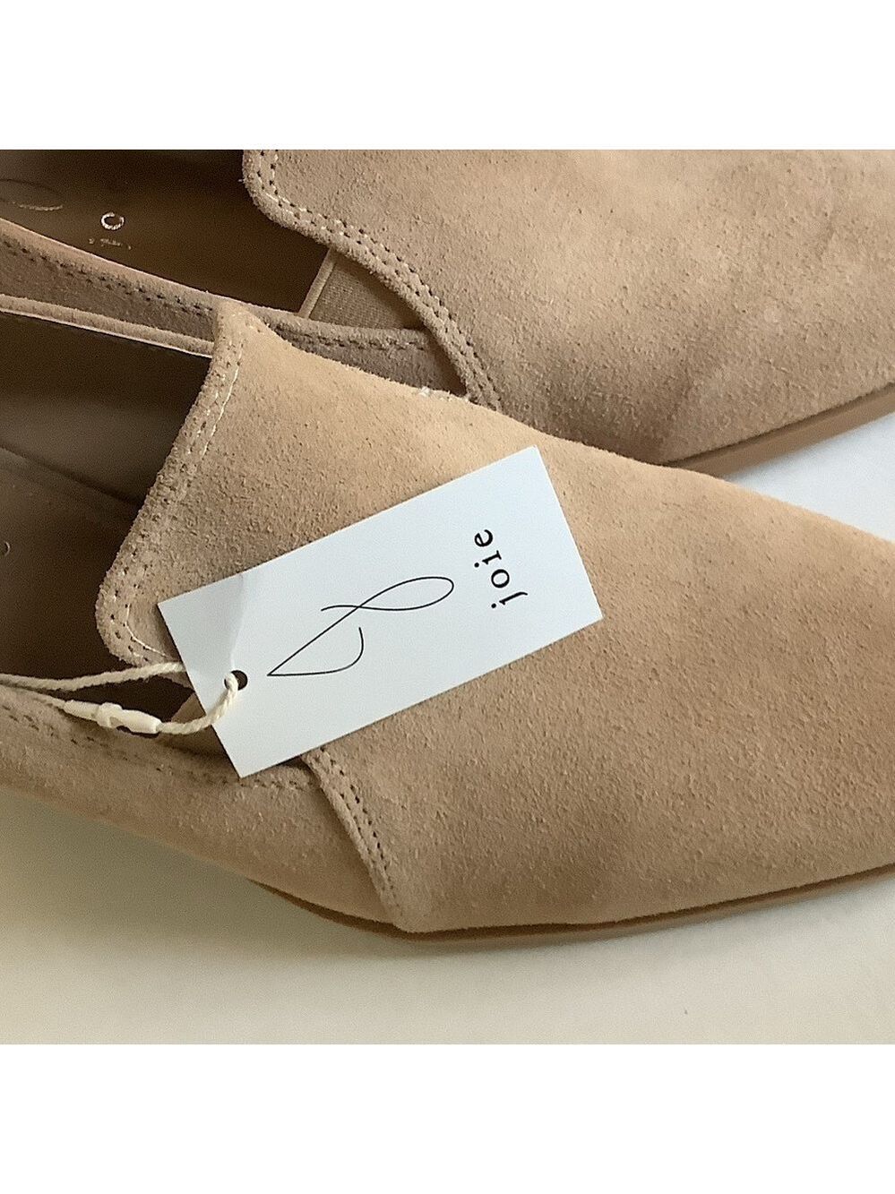 Joie Wevenly Suede Block Heel Shoe Tan Size 8.5 New - Picture 6 of 6